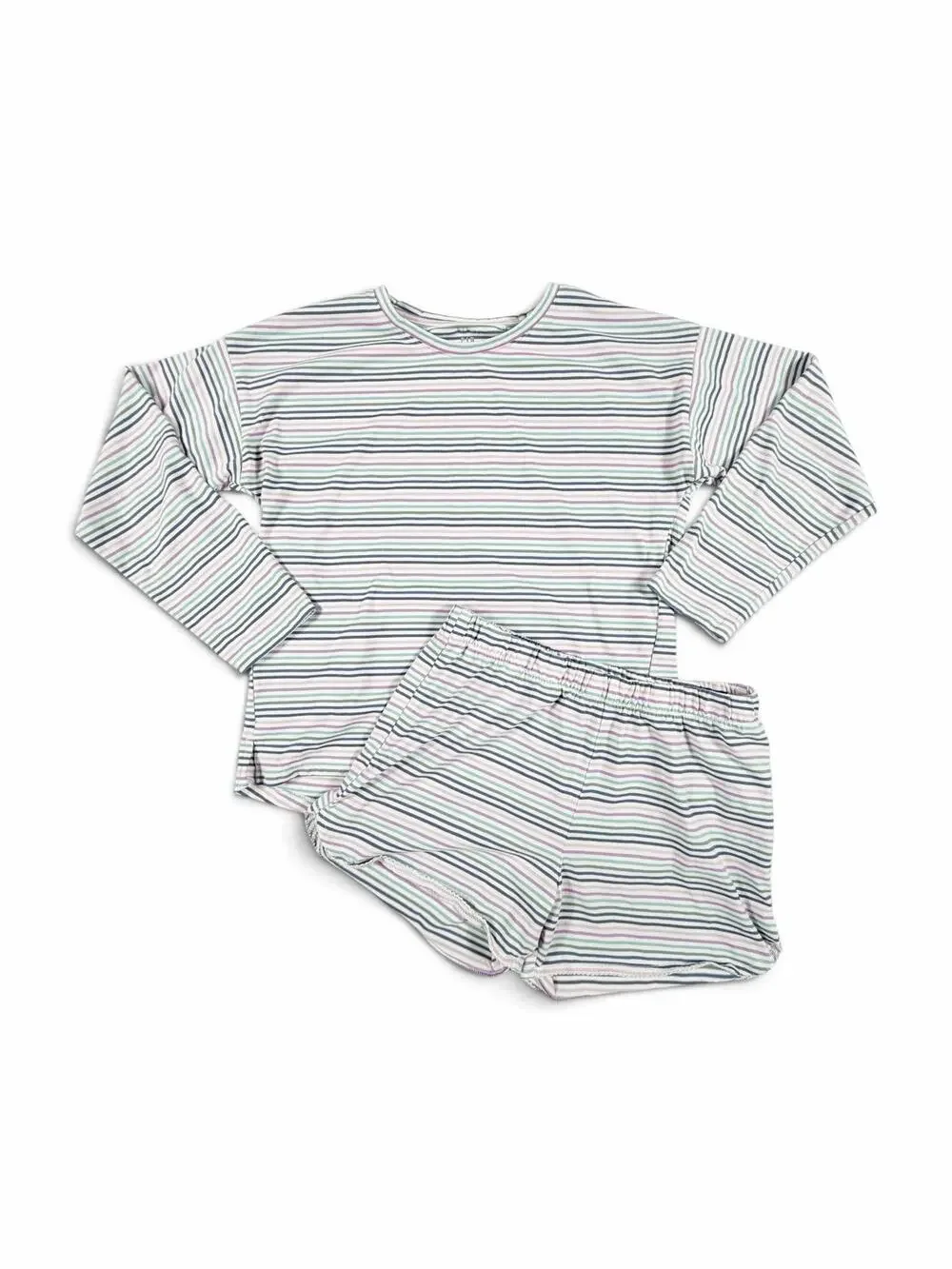 Gap Kids Striped Long Sleeve Pajama Top Shorts Set Multicolor Size 14